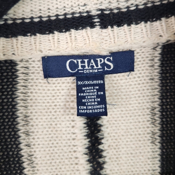 Chaps Southwestern Knit Open Cardigan Sweater Beige Boho Bohemian Size 3X Winter - Picture 9 of 10